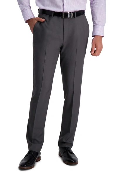 Shop Louis Raphael Slim Fit Stretch Striated Solid Pants In Dk Grey