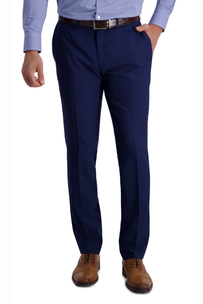 Shop Louis Raphael Slim Fit Stretch Striated Solid Pants In Midnight