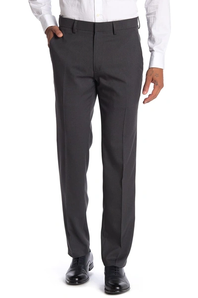 Shop Kenneth Cole Reaction Mini Check Straight Fit Dress Pants In Charcoal