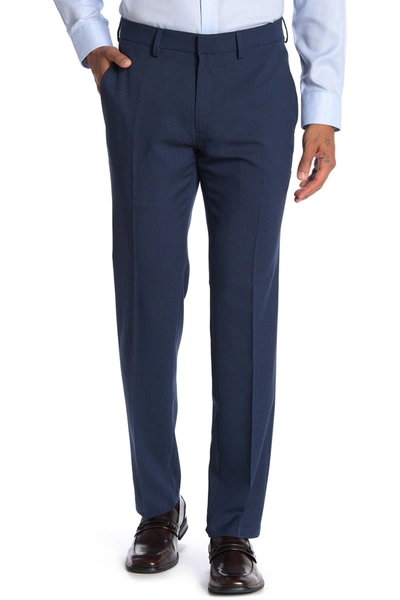 Shop Kenneth Cole Reaction Mini Check Straight Fit Dress Pants In Blue