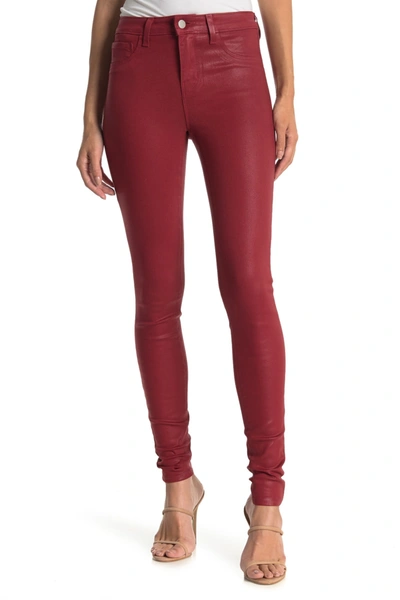 Shop L Agence Marguerite Coated Skinny Jeans In Redstone C