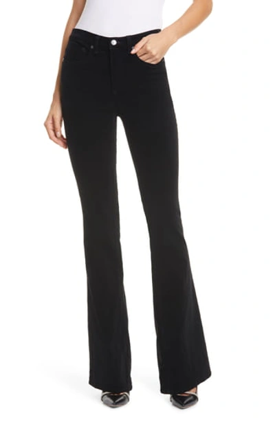 Shop Veronica Beard Beverly Skinny Flare Velvet Pants In Black