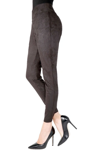 Shop Memoi Snake Print Shaping Leggings In Black