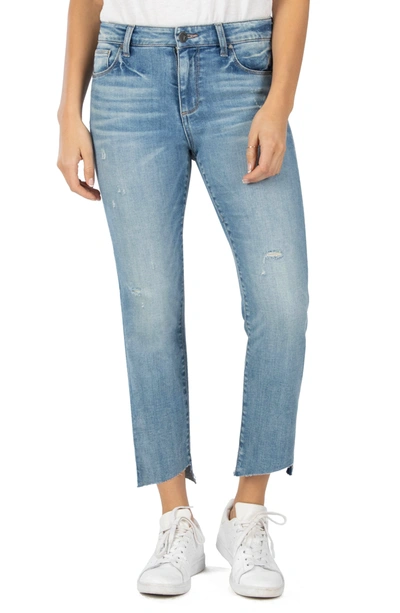 Shop Kut From The Kloth Reese Slanted Ankle Straight Leg Jeans In Efficiency