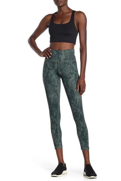 Z By Zella Printed Daily High Waist 7/8 Leggings In Green Urban Eden Print