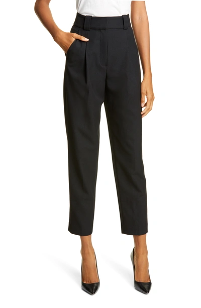 Shop A.l.c Colin Pleated Tapered Pants In Black