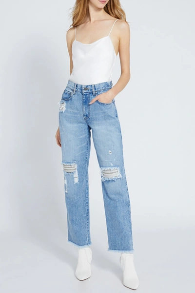 Shop Alice And Olivia Amazing High Rise Distressed Boyfriend Jeans In What A Babe