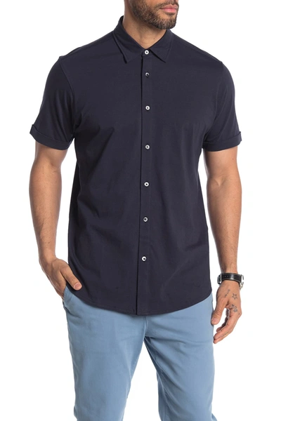 Shop Coastaoro Luxx Solid Short Sleeve Jersey Shirt In Navy