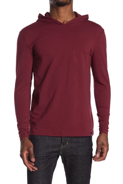 Shop X-ray Long Sleeve Hooded T-shirt In Dusty Burgundy