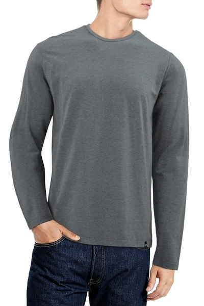 Shop X-ray Crewneck Long Sleeve T-shirt In Charcoal Heather