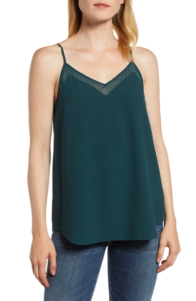Shop 1.state Chiffon Inset Camisole In Pine