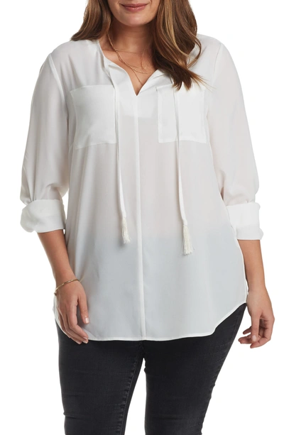 Tart Murphy Split Neck Top In Gardenia