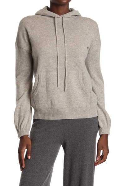 Shop Amicale Cashmere Jersey Pullover Hoodie In Lgry