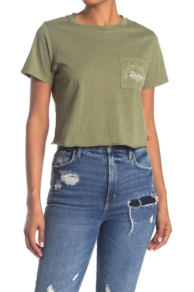 Shop Dickies Cropped Pocket Tee In Olive