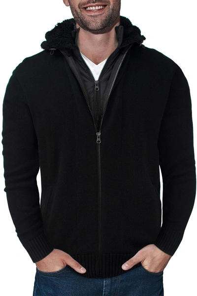 Shop X-ray Full-zip Sweater Jacket In Black