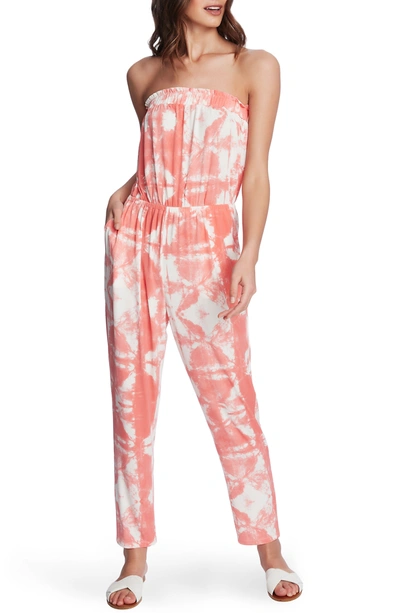 Shop 1.state Tie Dye Strapless Jumpsuit In Cactus Bud