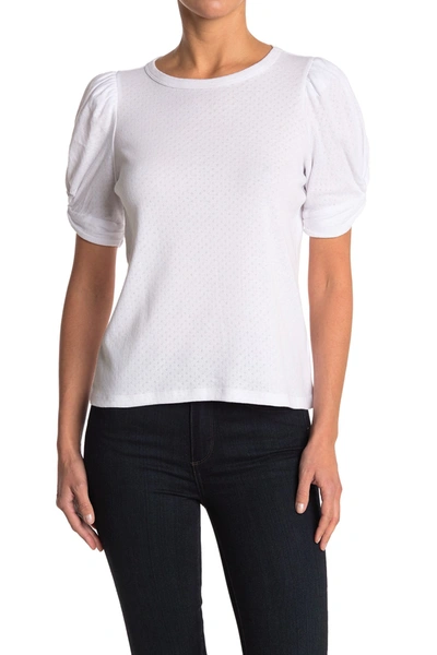 Shop Ella Moss Linnea Twist Sleeve T-shirt In Bright White
