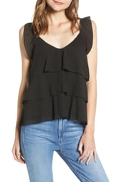 Shop Cupcakes And Cashmere Etoile Ruffled Tank In Black