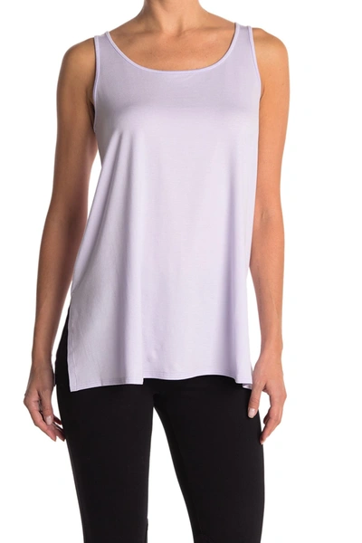 Shop Eileen Fisher Scoop Neck Long Tank In Wistr