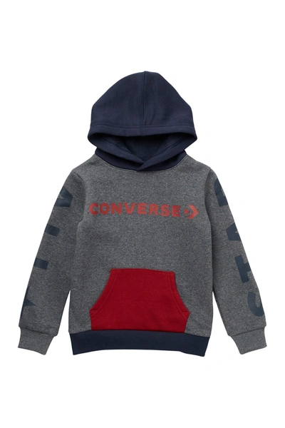 Shop Converse All Star Colorblock Hoodie In 223charcoa