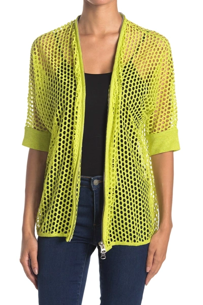 Shop Alberto Makali Mesh Open Front Short Sleeve Cardigan In Asst