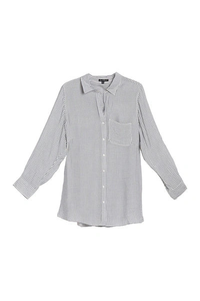 Shop Velvet Heart Elisa Striped Roll Sleeve Shirt In Indigo White Stripe