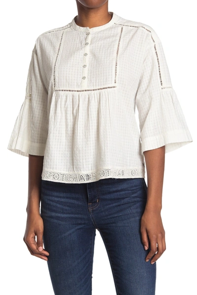 Shop Scotch & Soda Loose Fitted Bell Sleeve Top In 03-off White
