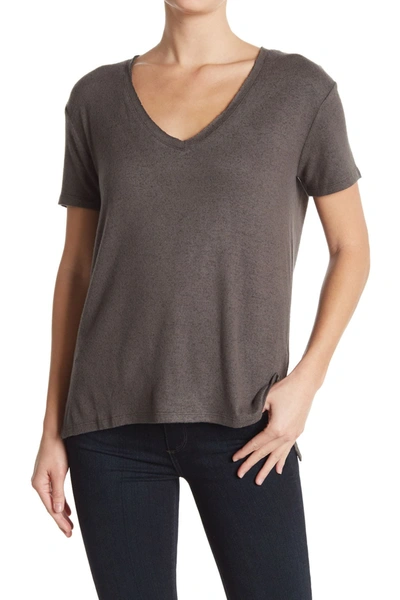 Shop Caslon Brushed Knit V-neck T-shirt In Grey Beluga Heather