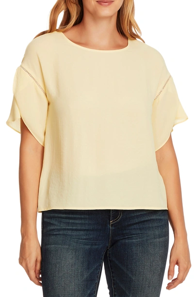 Shop Vince Camuto Tulip Sleeve Blouse In Yellow Iri