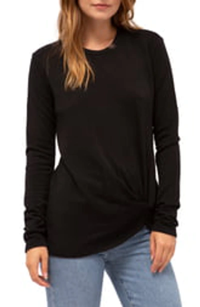 Shop Stateside Fleece Twist Sweatshirt In Black