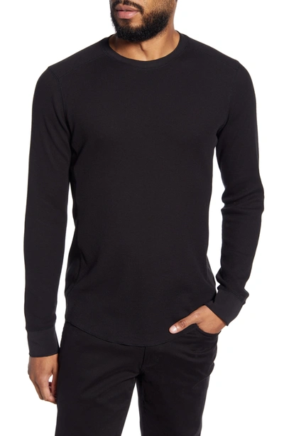 Shop Vince Slim Fit Waffle Knit Long Sleeve T-shirt In Black