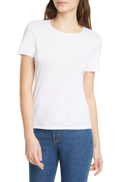 Shop Vince Pima Cotton Blend T-shirt In Optic White