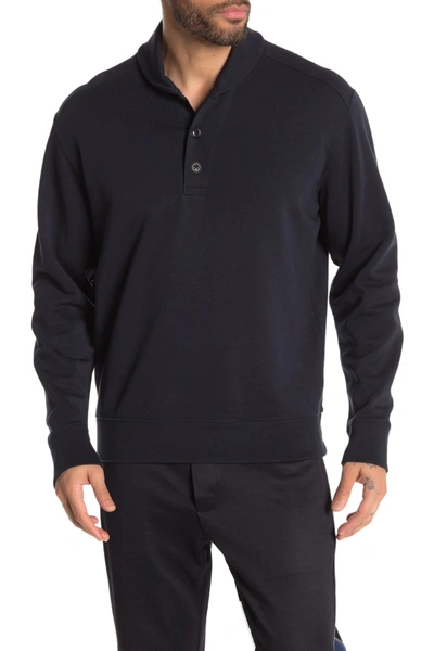 Shop Vince Shawl Collar Henley Sweatshirt In Coastal