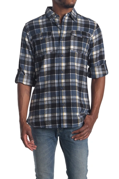 Burnside Plaid Flannel Shirt In Blue