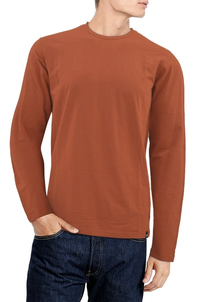 Shop X-ray Crew Neck Long Sleeve T-shirt In Dusty Amber