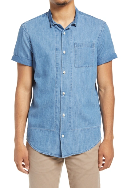 Shop Scotch & Soda Regular Fit Button-up Shirt In Denim Blue