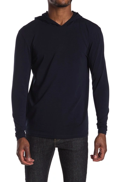 Shop X-ray Long Sleeve Hooded T-shirt In Navy