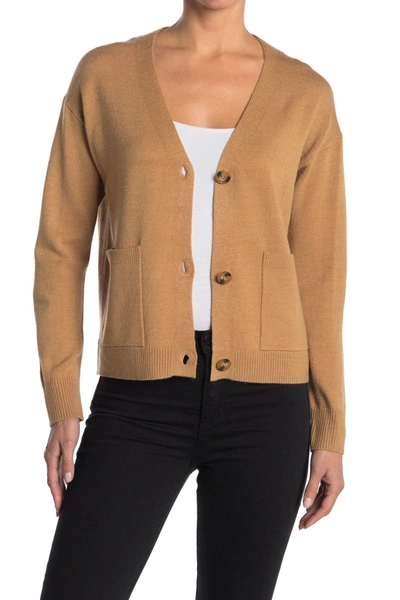 Shop French Connection Patch Pocket Cardigan In Camel Mel