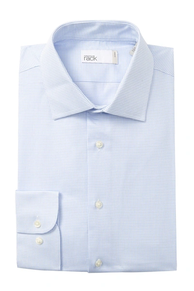 Shop Nordstrom Rack Trim Fit Textured Grid Dress Shirt In Blue Vista