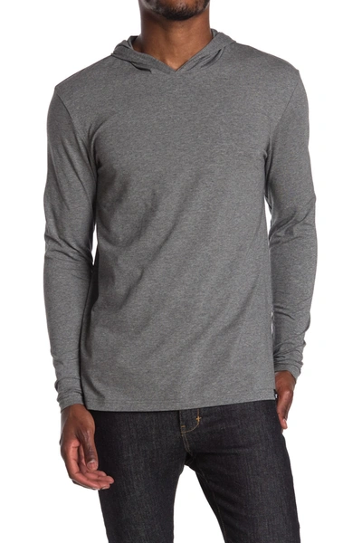 Shop X-ray Long Sleeve Hooded T-shirt In Charcoal Heather