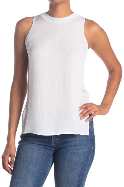 Shop Vince Ribbed Trim Tank In Optic White