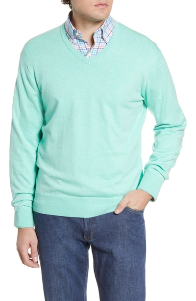 Shop Peter Millar Crown Soft V-neck Sweater In Yucca