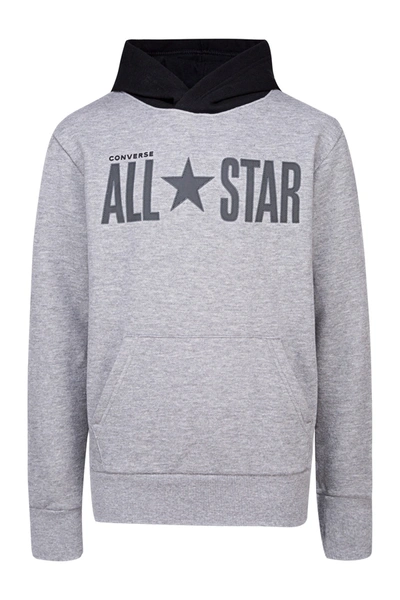 Shop Converse All Star Colorblock Fleece Hoodie In 042dk Grey