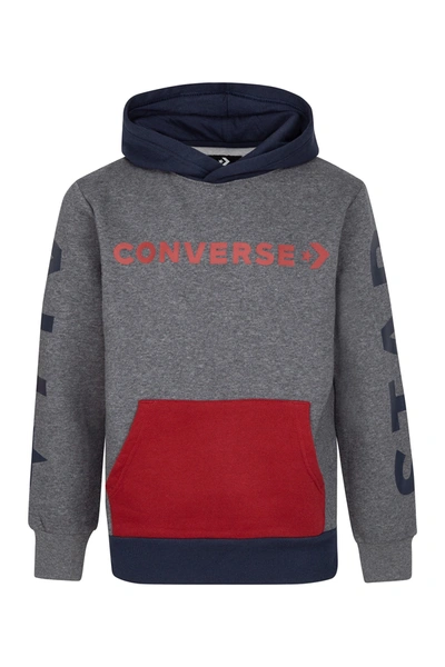 Shop Converse All Star Colorblock Hoodie In 223charcoa
