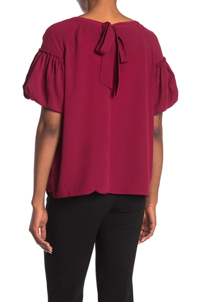 Shop French Connection Ruffle Short Sleeve Blouse In Baked Cher