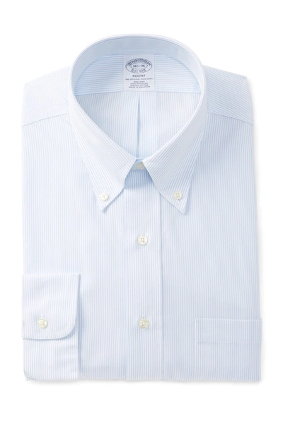 Shop Brooks Brothers Regent Slim Fit Printed Dress Shirt In Light/pastel Blue