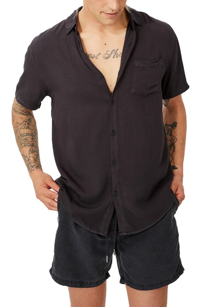 Shop Cotton On Cuban Short Sleeve Shirt In Washed Black