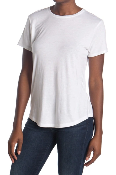 Shop Vince Crew Neck Shirttail T-shirt In White