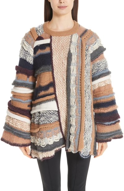 Shop Stella Mccartney Multi Knit Wool Blend Sweater In 8491 - Multicolour Colourwa