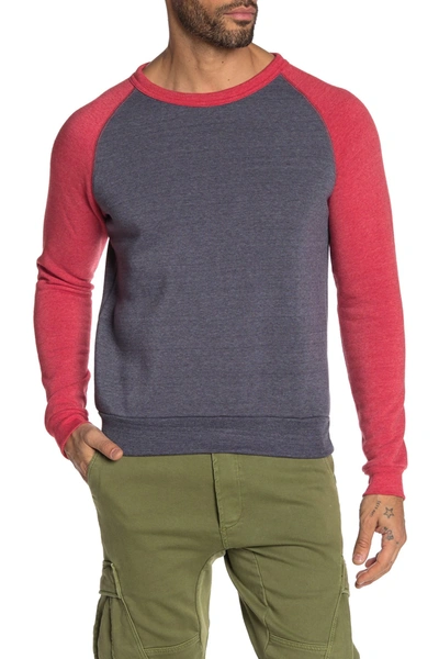 Shop Alternative 'the Champ' Trim Fit Colorblock Sweatshirt In Etrunvy/etrured